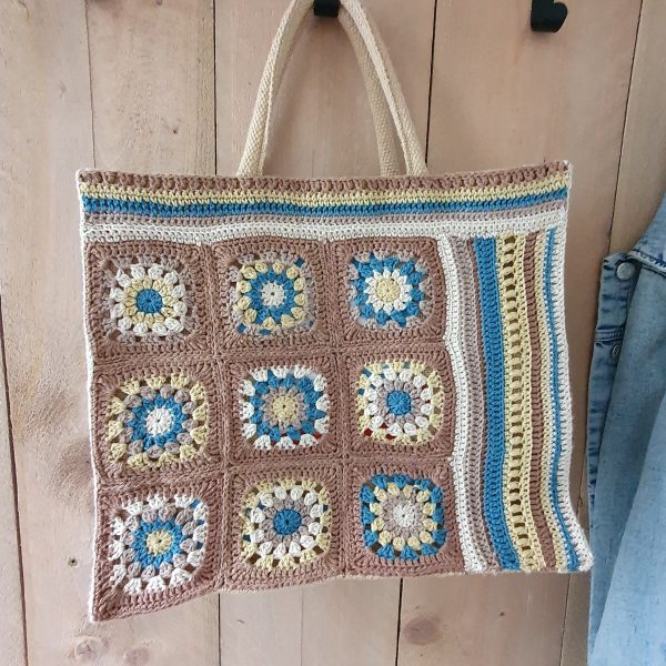 Boodschappen tas met granny square's - Afbeelding 2