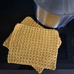 Gehaakte set pannenlappen maïsgeel